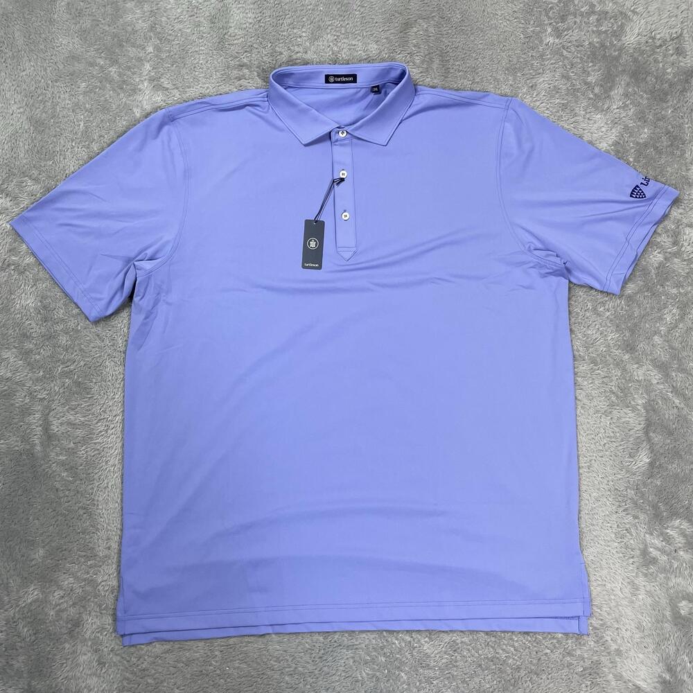 Turtleson 423 Performance Polo Shirt Mens 3XL Periwinkle Short Sleeve Stretch